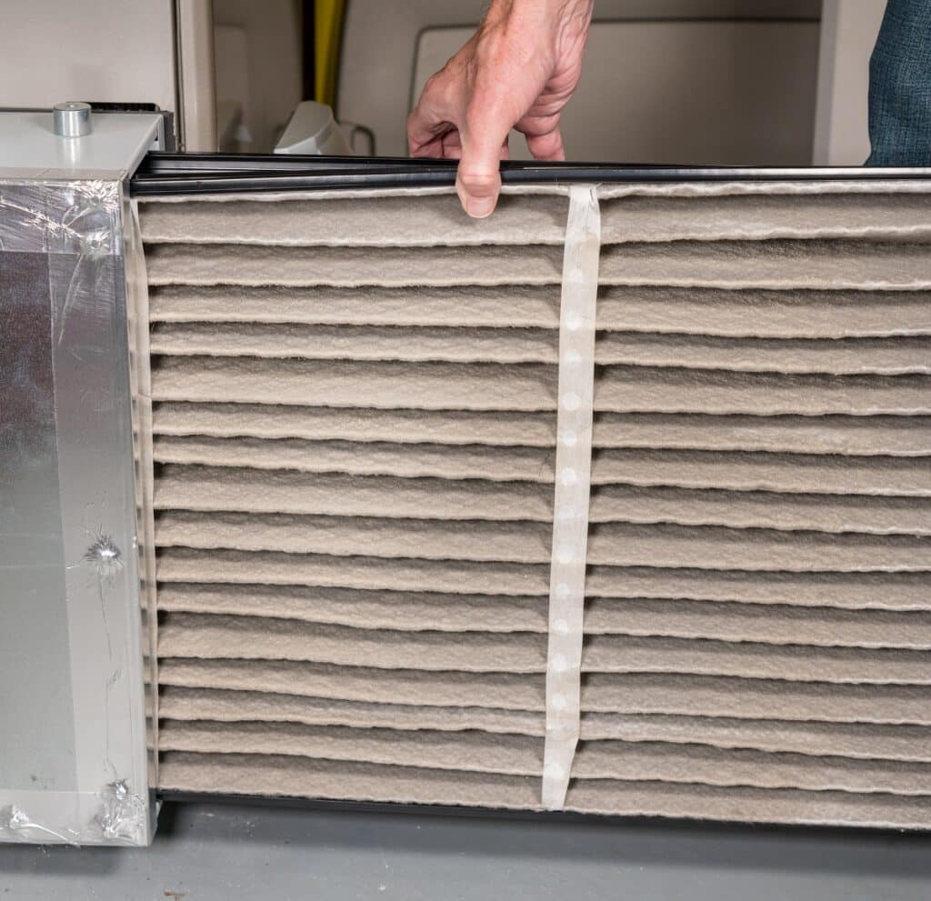 folded dirty air filter